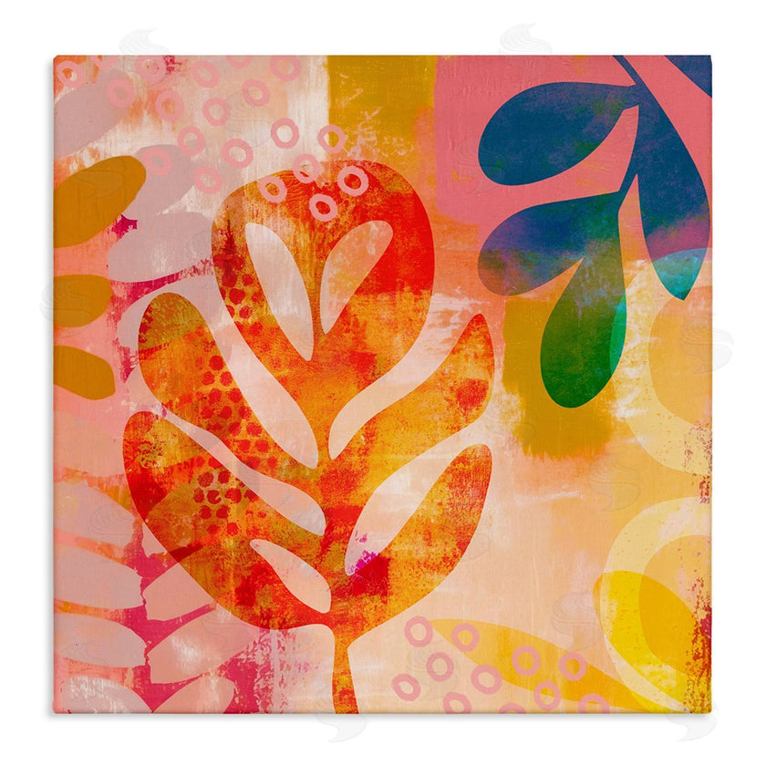 Andrea Haase Vivid Contemporary Leaves Canvas Wall Art