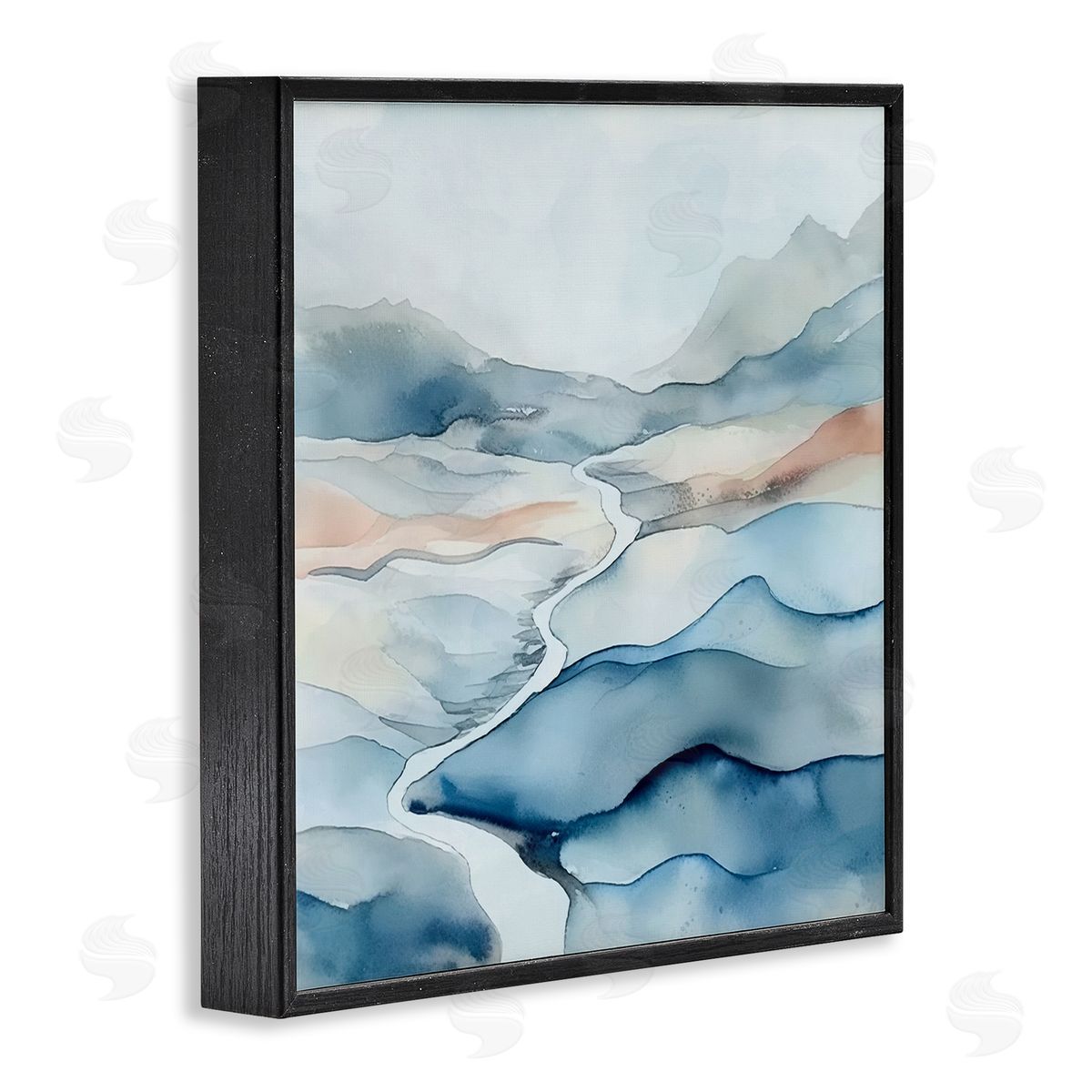 Andrea Haase Abstract Mountain Stream Black Framed Giclee Wall Artside_