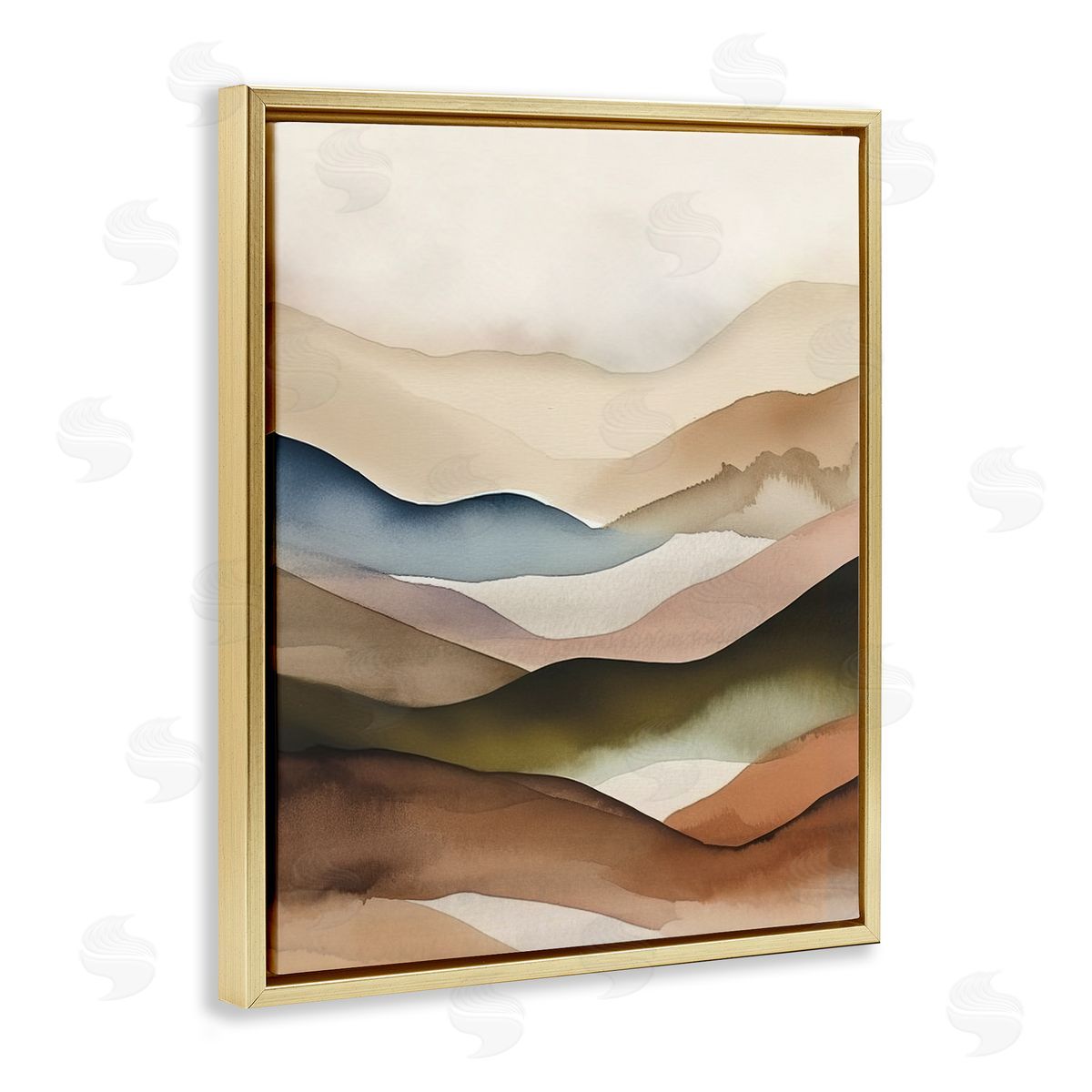 Andrea Haase Abstract Mountain Range Gold Floater Frame Canvas Artside_