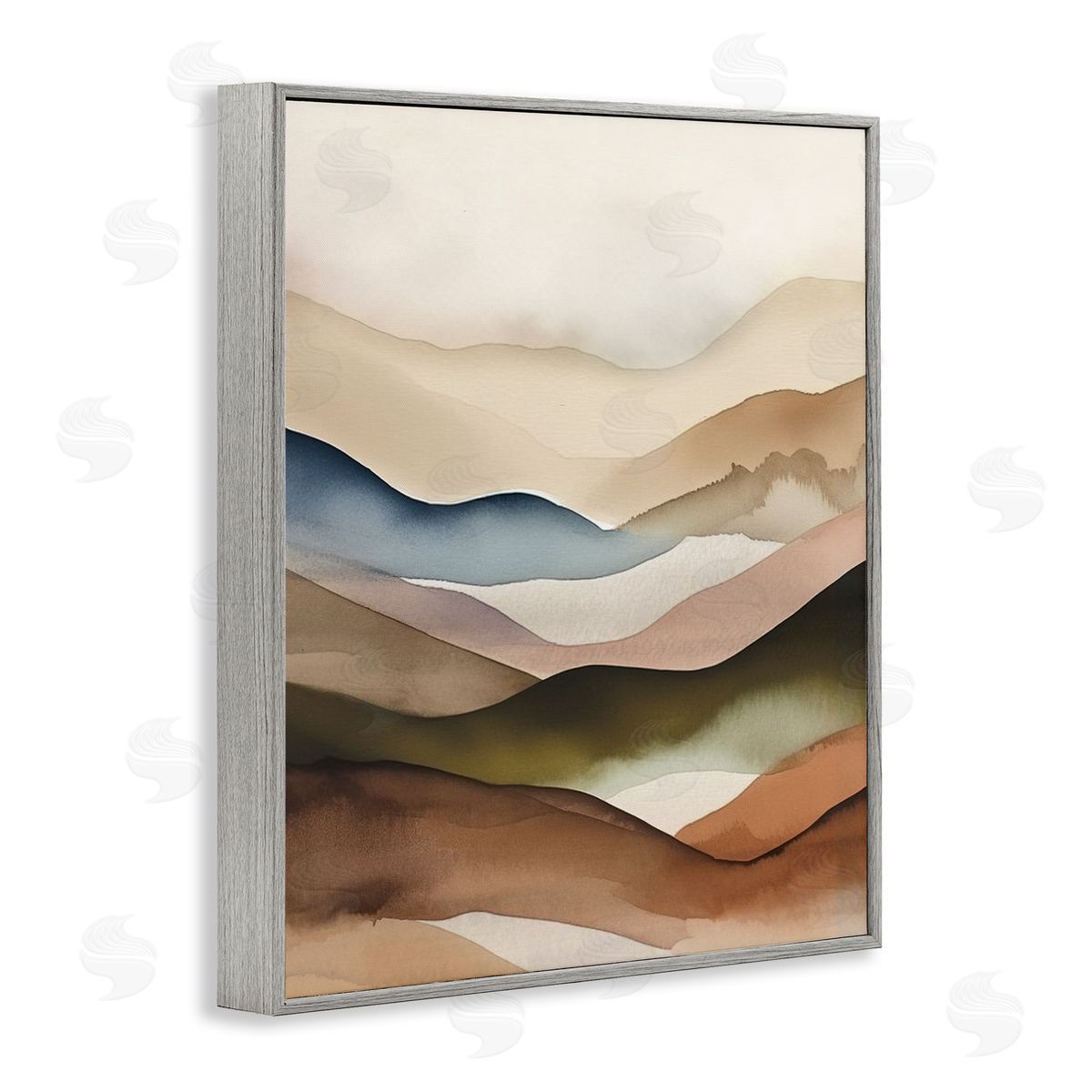 Andrea Haase Abstract Mountain Range Gray Framed Giclee Wall Artside_