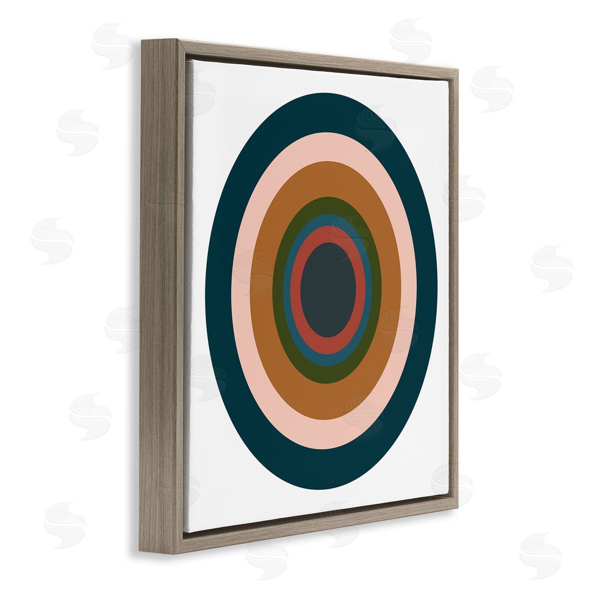 Jim Schlotzhauer Contemporary Muted Circles Brown Floater Frame Canvas Artside_