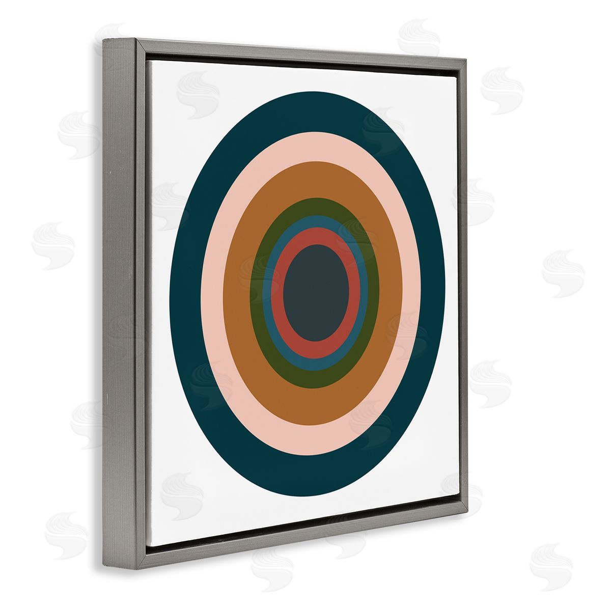 Jim Schlotzhauer Contemporary Muted Circles Gray Floater Frame Canvas Artside_