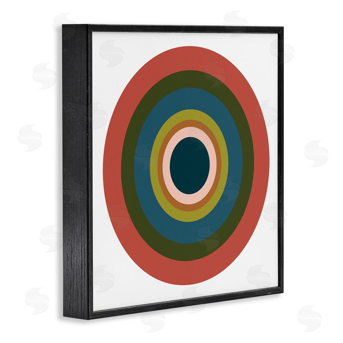 Jim Schlotzhauer Red Modern Circles Black Framed Giclee Wall Artside_