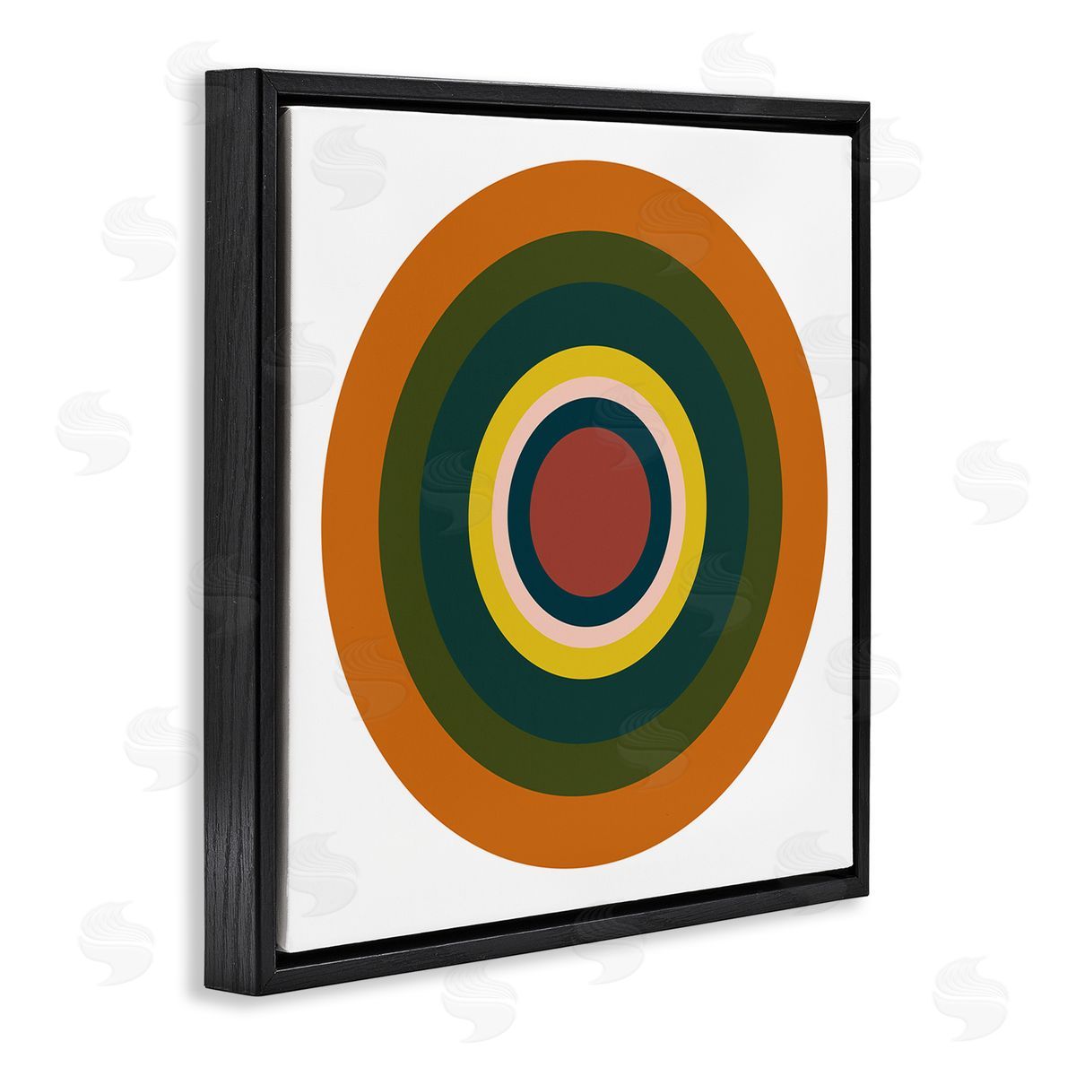 Jim Schlotzhauer Earthy Boho Circles Black Floater Frame Canvas Artside_