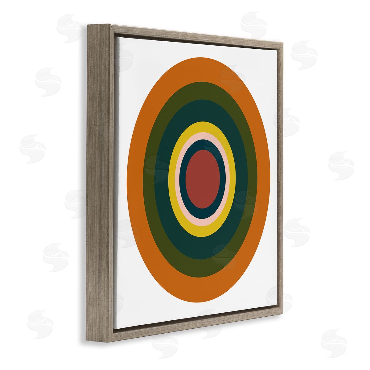 Jim Schlotzhauer Earthy Boho Circles Brown Floater Frame Canvas Artside_