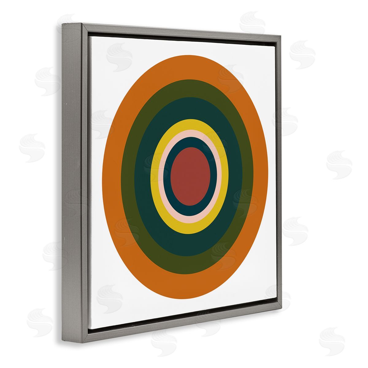 Jim Schlotzhauer Earthy Boho Circles Gray Floater Frame Canvas Artside_