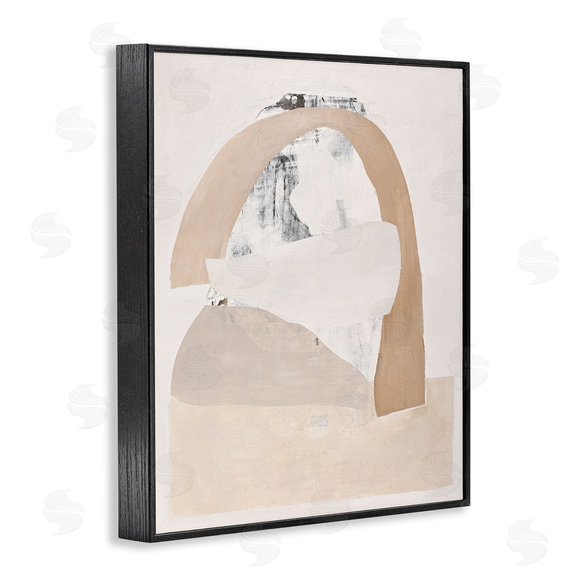 Design Fabrikken Simple Beige Abstract Black Framed Giclee Wall Artside_