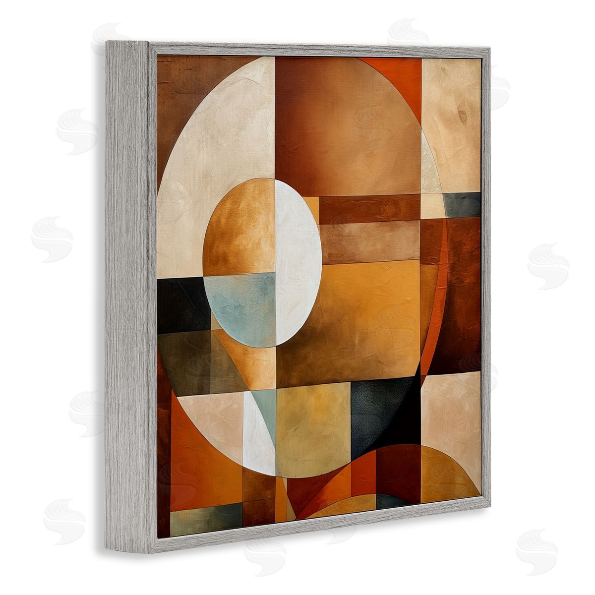 Irena Orlov Modern Shapes Pattern Gray Framed Giclee Wall Artside_