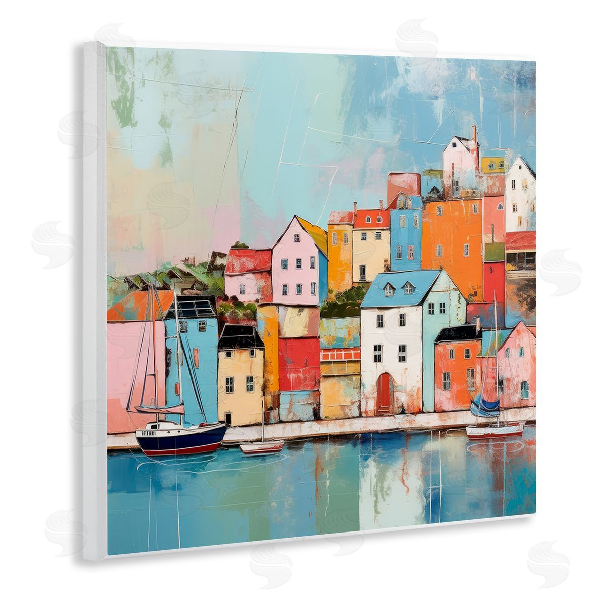 Irena Orlov Seaside Town Landscape Wall Plaque Artside_