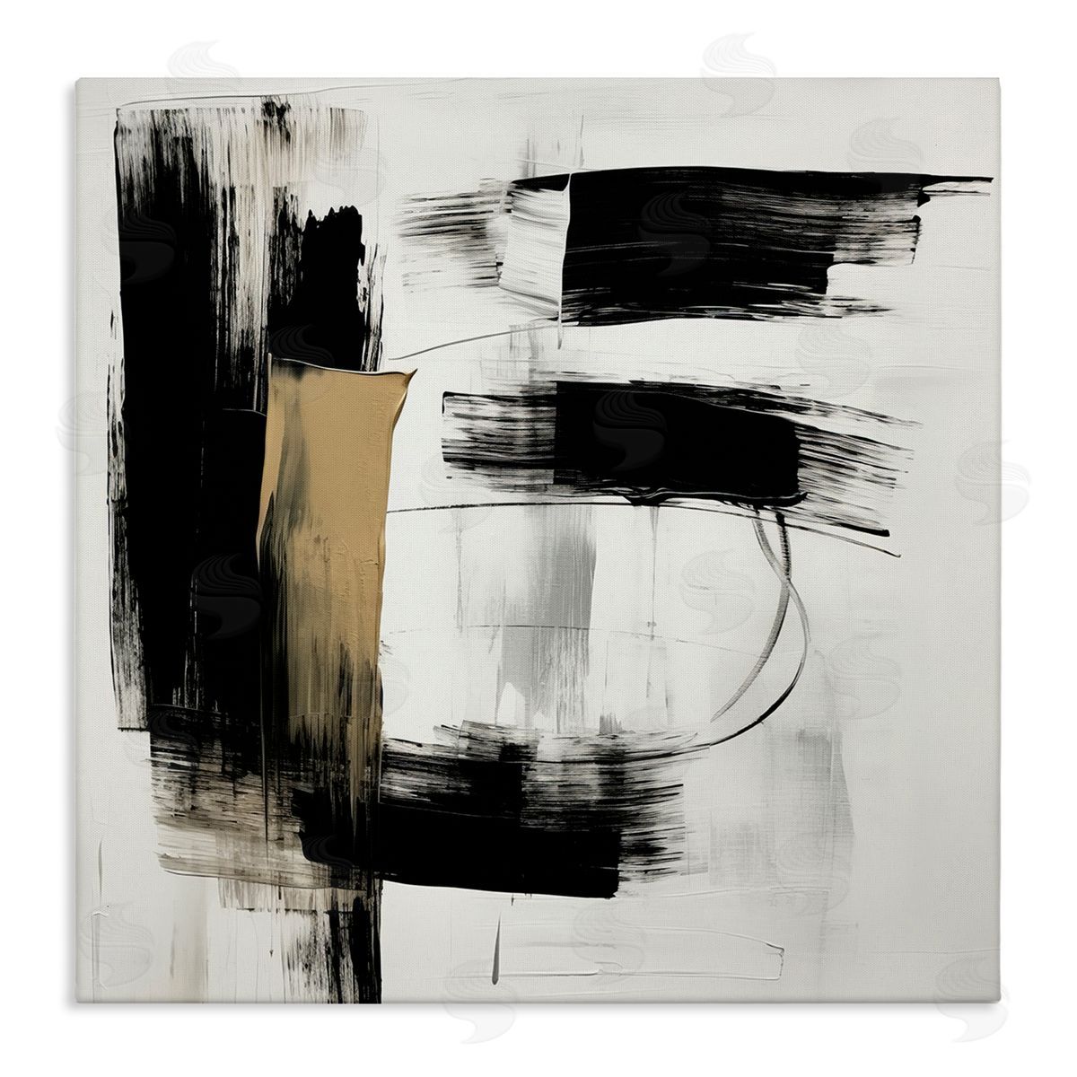 Irena Orlov Black Brush Strokes Canvas Wall Art