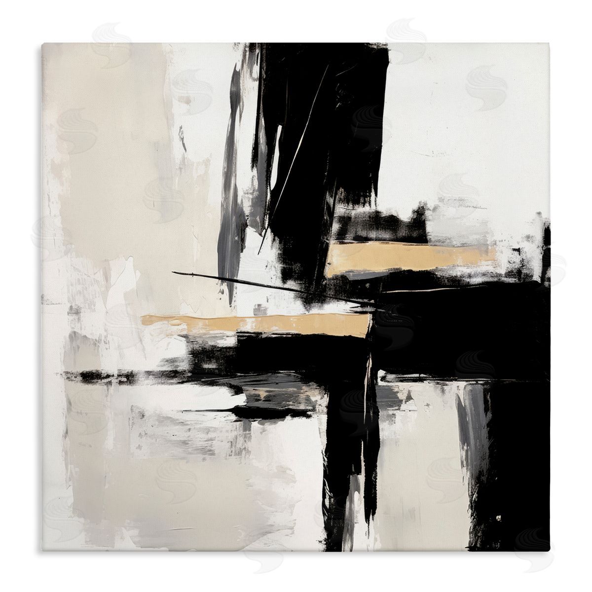 Irena Orlov Chaotic Black Abstract Canvas Wall Art