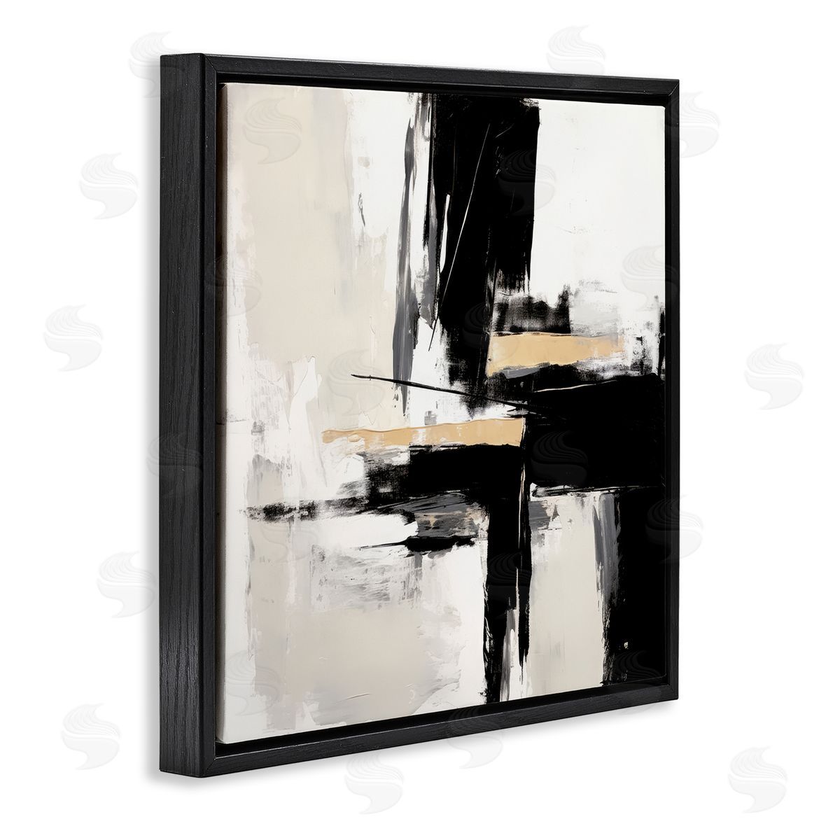 Irena Orlov Chaotic Black Abstract Black Floater Frame Canvas Artside_
