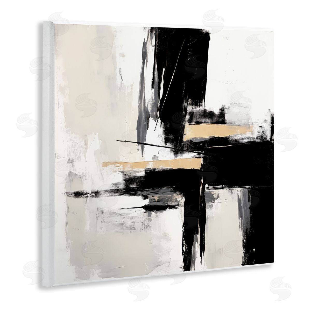 Irena Orlov Chaotic Black Abstract Wall Plaque Artside_