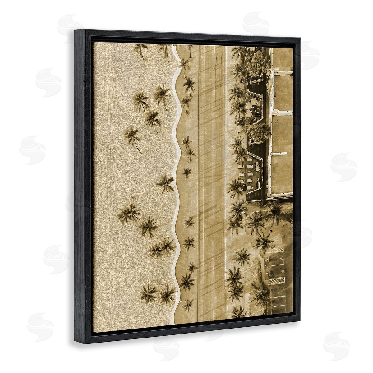 Stupell Studio Tropical Aerial View Black Floater Frame Canvas Artside_