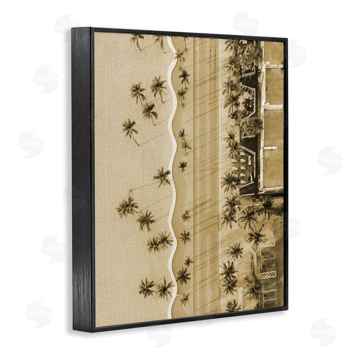 Stupell Studio Tropical Aerial View Black Framed Giclee Wall Artside_