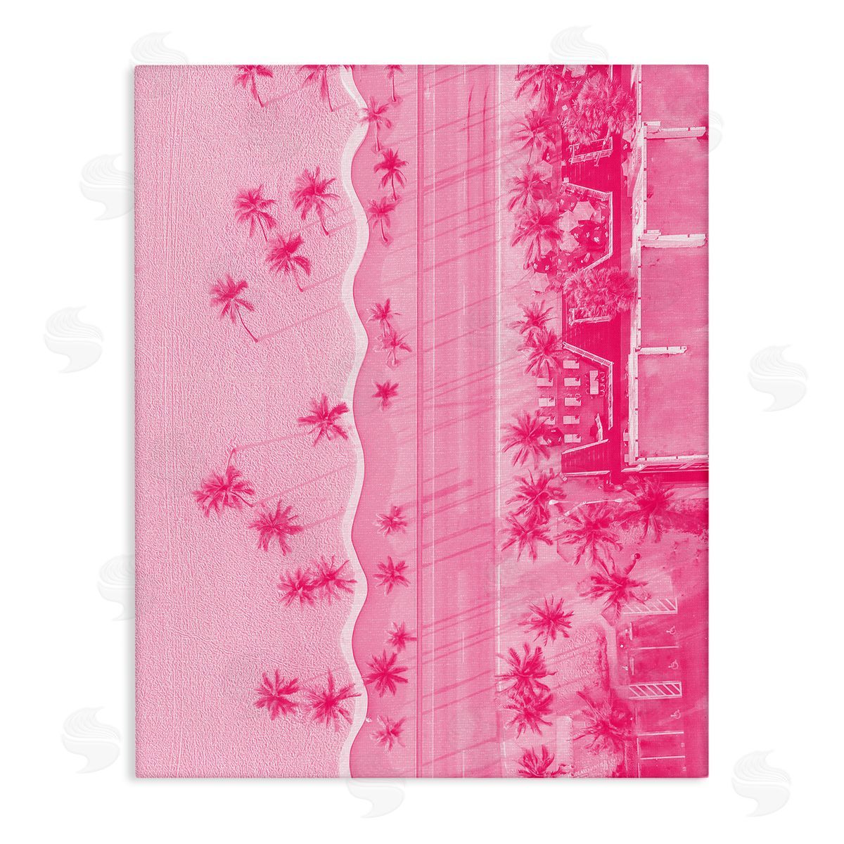Stupell Studio Pink Aerial Tropical Landscape Canvas Wall Art
