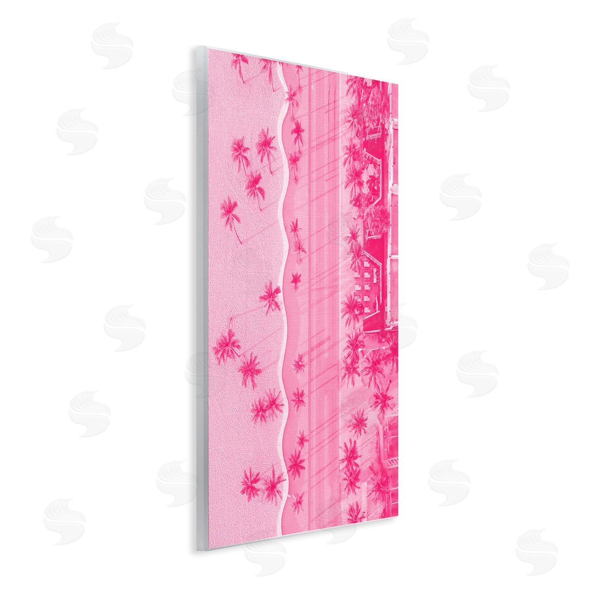 Stupell Studio Pink Aerial Tropical Landscape Wall Plaque Artside_