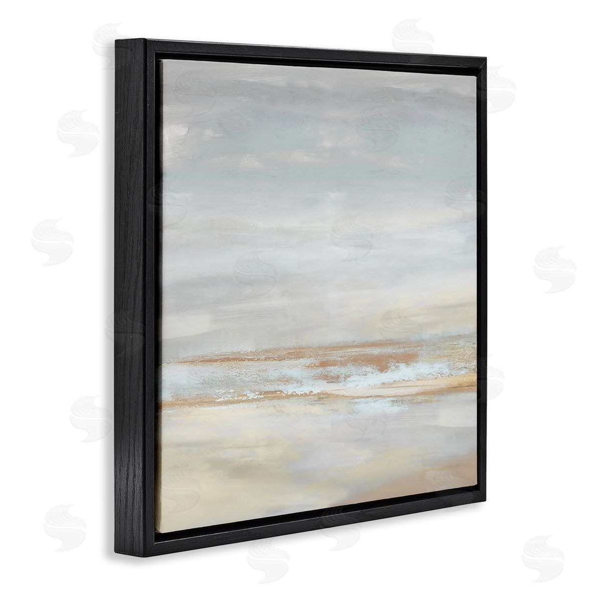 Rachel Springer Abstract Coastline Painting Black Floater Frame Canvas Artside_