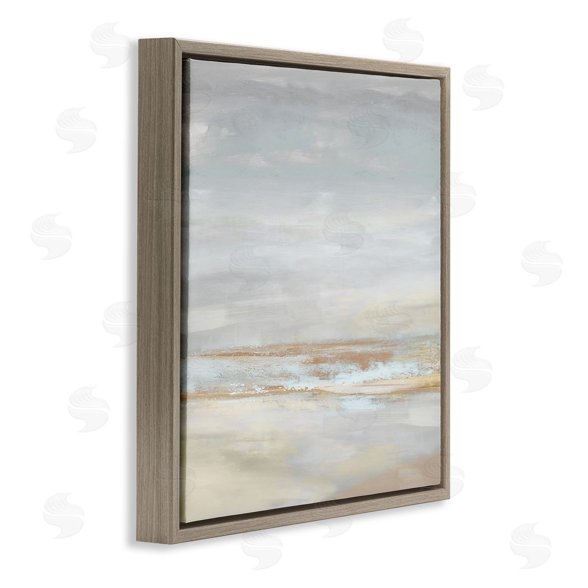 Rachel Springer Abstract Coastline Painting Brown Floater Frame Canvas Artside_