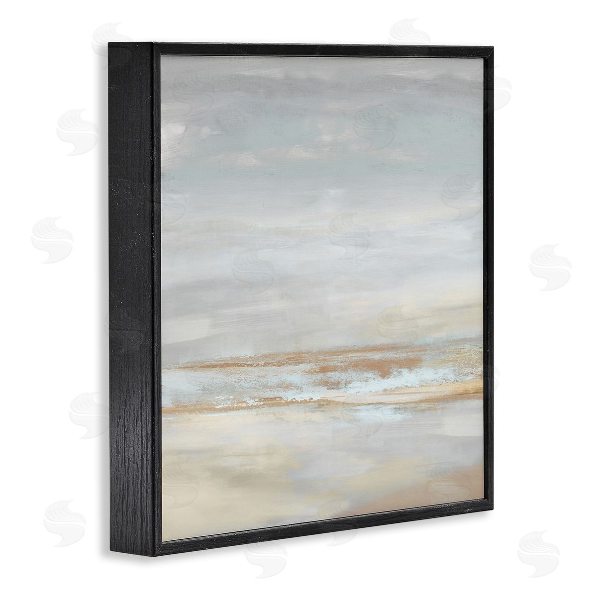 Rachel Springer Abstract Coastline Painting Black Framed Giclee Wall Artside_