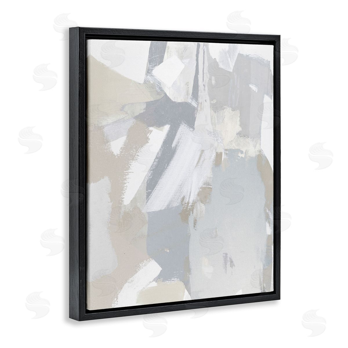Rachel Springer Abstract Grey Collage Black Floater Frame Canvas Artside_