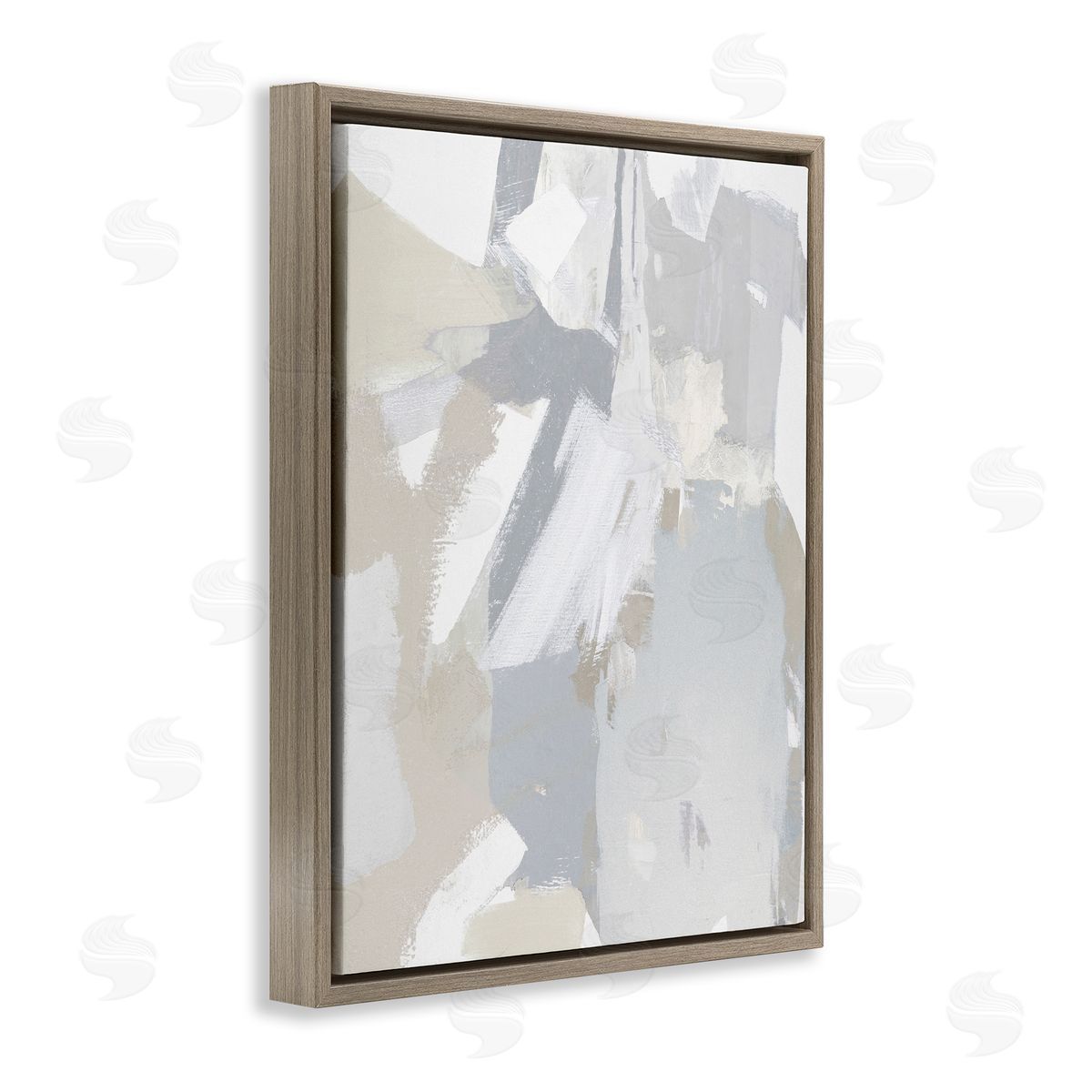 Rachel Springer Abstract Grey Collage Brown Floater Frame Canvas Artside_