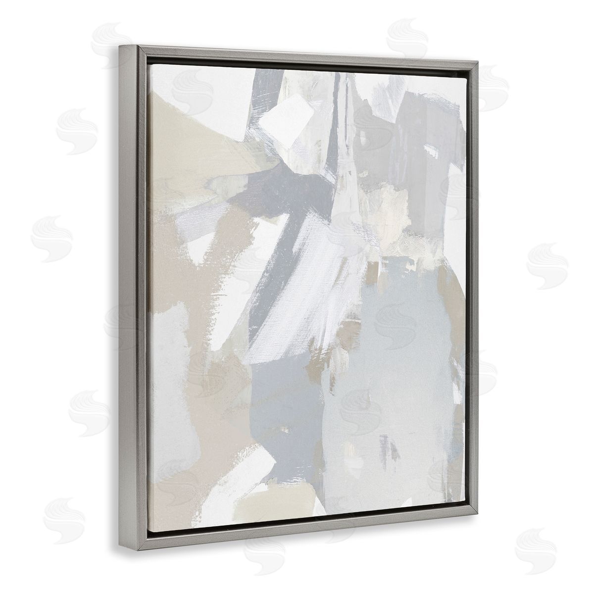 Rachel Springer Abstract Grey Collage Gray Floater Frame Canvas Artside_