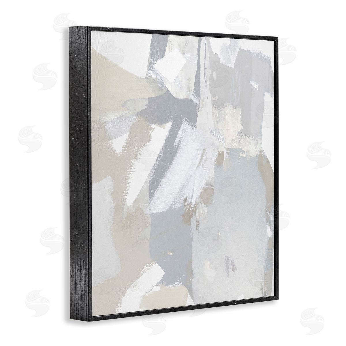Rachel Springer Abstract Grey Collage Black Framed Giclee Wall Artside_