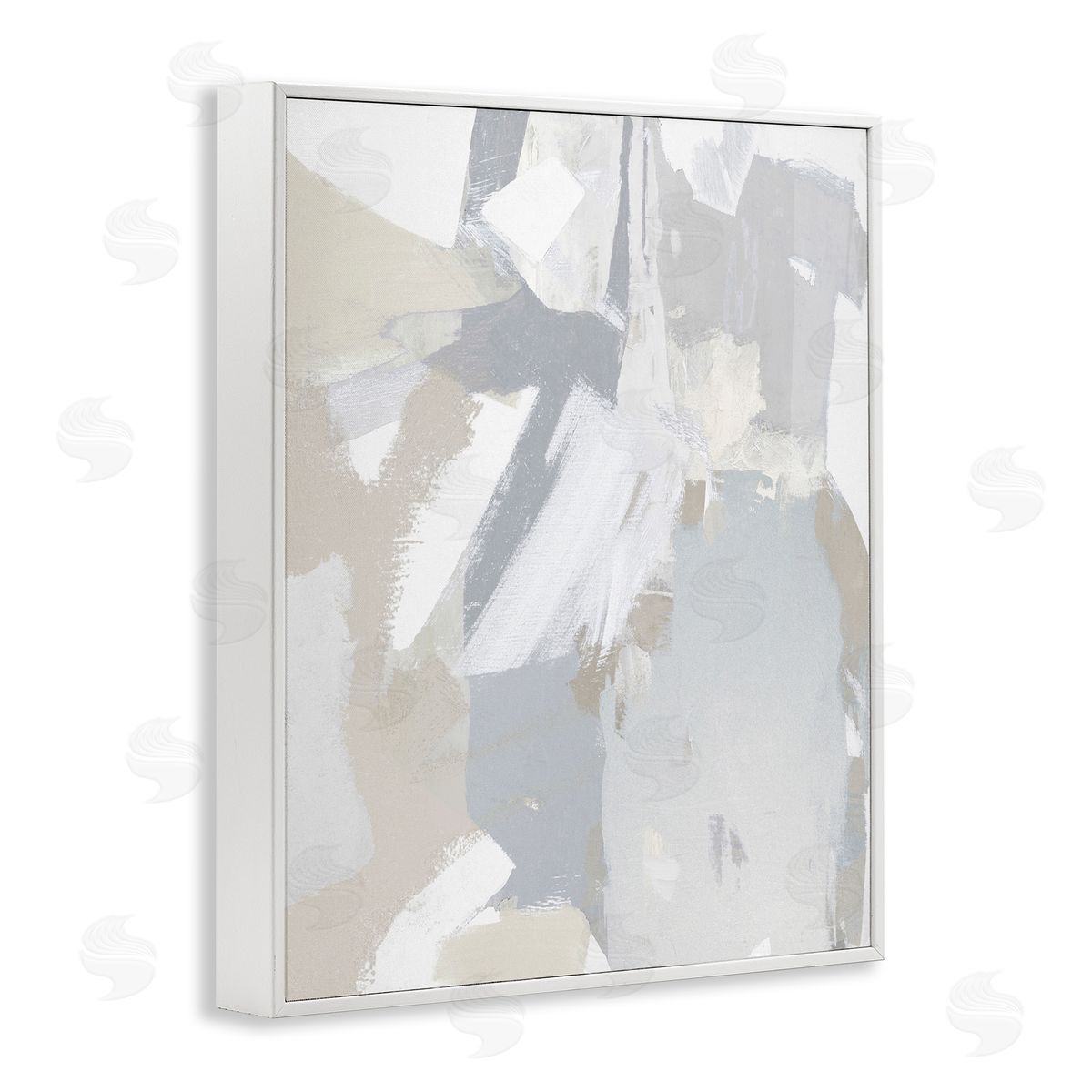 Rachel Springer Abstract Grey Collage White Framed Giclee Wall Artside_