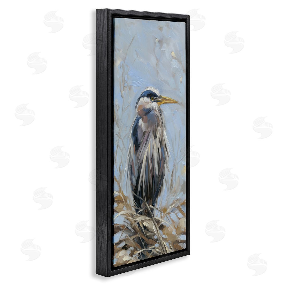 Andrea Lavery Bird on Branch Painting Black Floater Frame Canvas Artside_