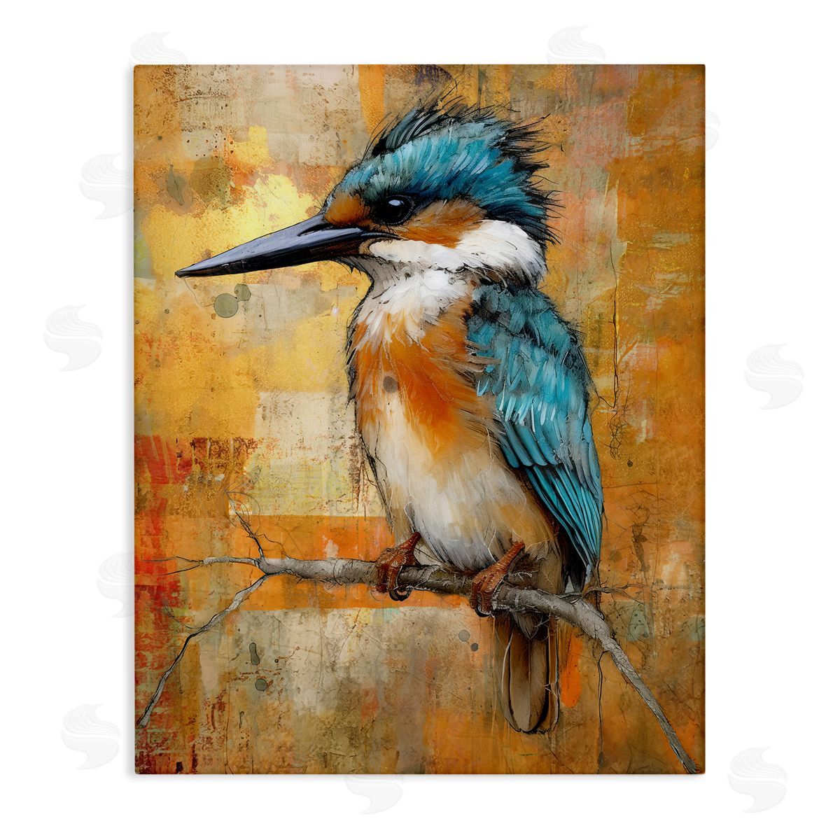 Enrico McGarrigle Blue Jay Modern Painting Canvas Wall Art