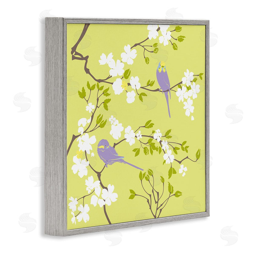 Evelia Designs | Parakeets & Cherry Blossoms