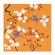 Evelia Designs | Parakeets on Orange