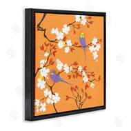 Evelia Designs | Parakeets on Orange