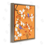 Evelia Designs | Parakeets on Orange