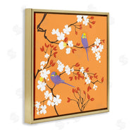 Evelia Designs | Parakeets on Orange
