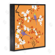 Evelia Designs | Parakeets on Orange