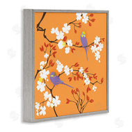 Evelia Designs | Parakeets on Orange