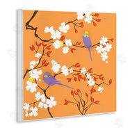Evelia Designs | Parakeets on Orange