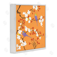 Evelia Designs | Parakeets on Orange