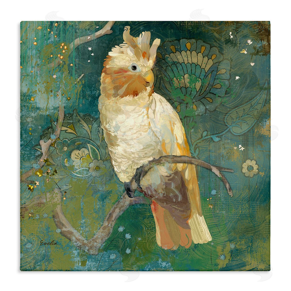 Evelia Designs Cockatoo Boho Pattern Canvas Wall Art