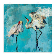Evelia Designs | Cranes on Blue Abstract