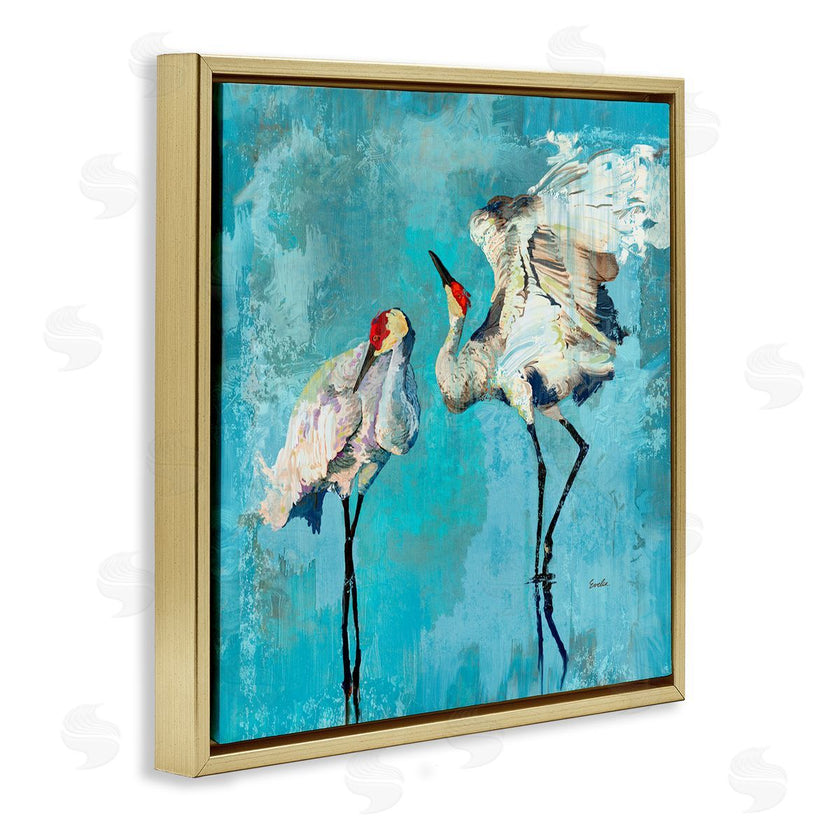 Evelia Designs | Cranes on Blue Abstract