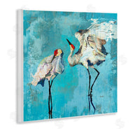 Evelia Designs | Cranes on Blue Abstract