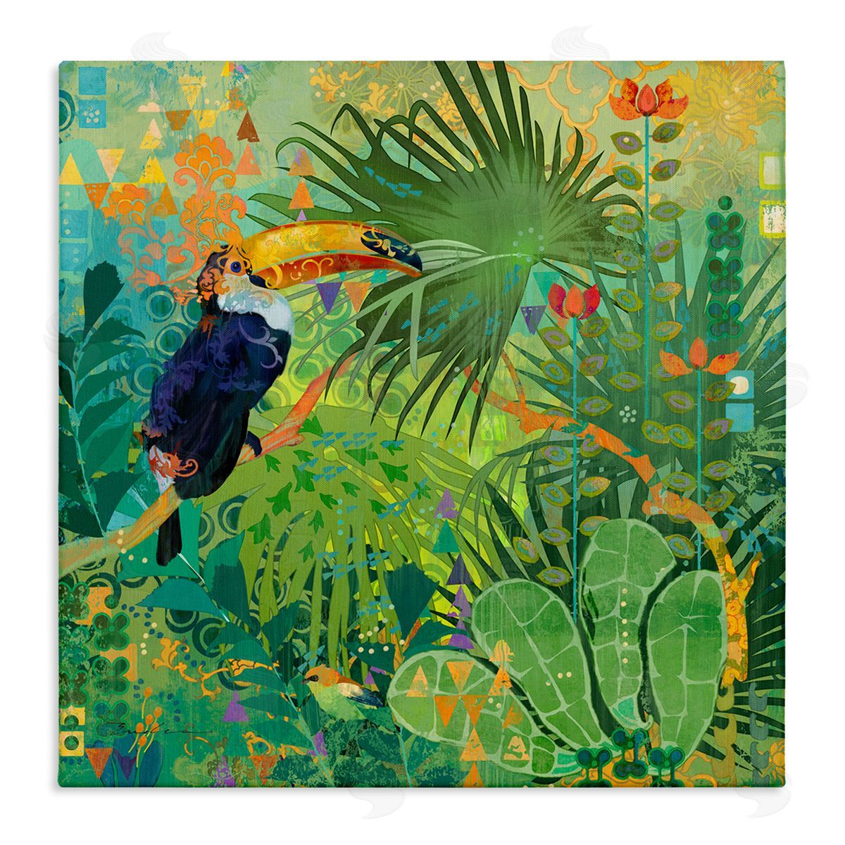 Toucan Rainforest Nature Canvas Wall Art, Home Decor by Evelia Designs