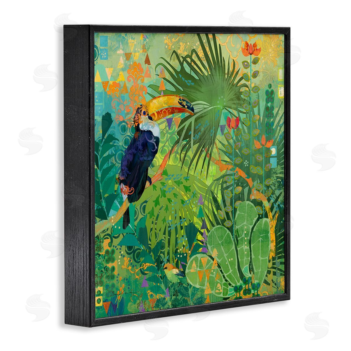 Toucan Rainforest Nature Black Frame Print Wall Art, Home Decor by Evelia Designs