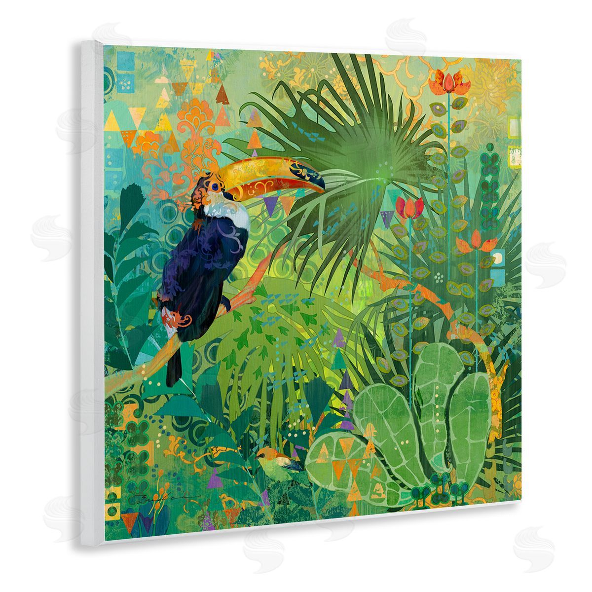 Toucan Rainforest Nature Wood Plaque Wall Art, Home Decor by Evelia Designs