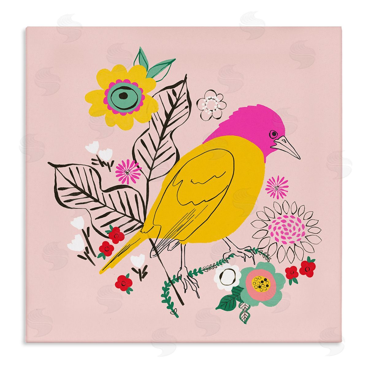 Pragya Kothari | Pink & Yellow Floral Bird