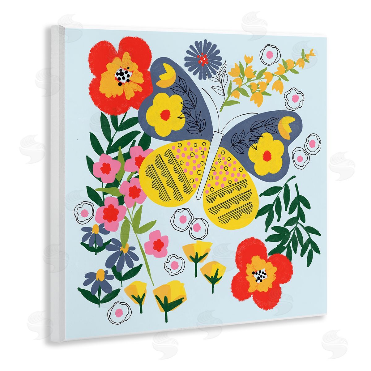 Pragya Kothari Vivid Poppies & Butterfly Wall Plaque Artside_