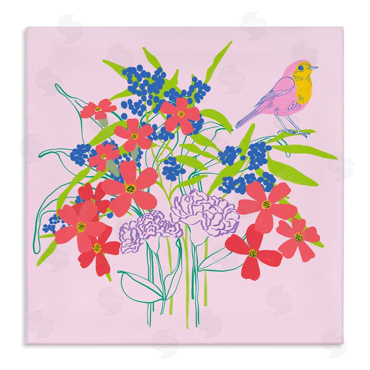 Pragya Kothari Abstract Floral Arrangement Canvas Wall Art